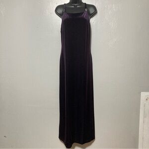 Vintage NWT 90’s Velvet Maxi Dress Grunge Goth with Gem Straps Sz M